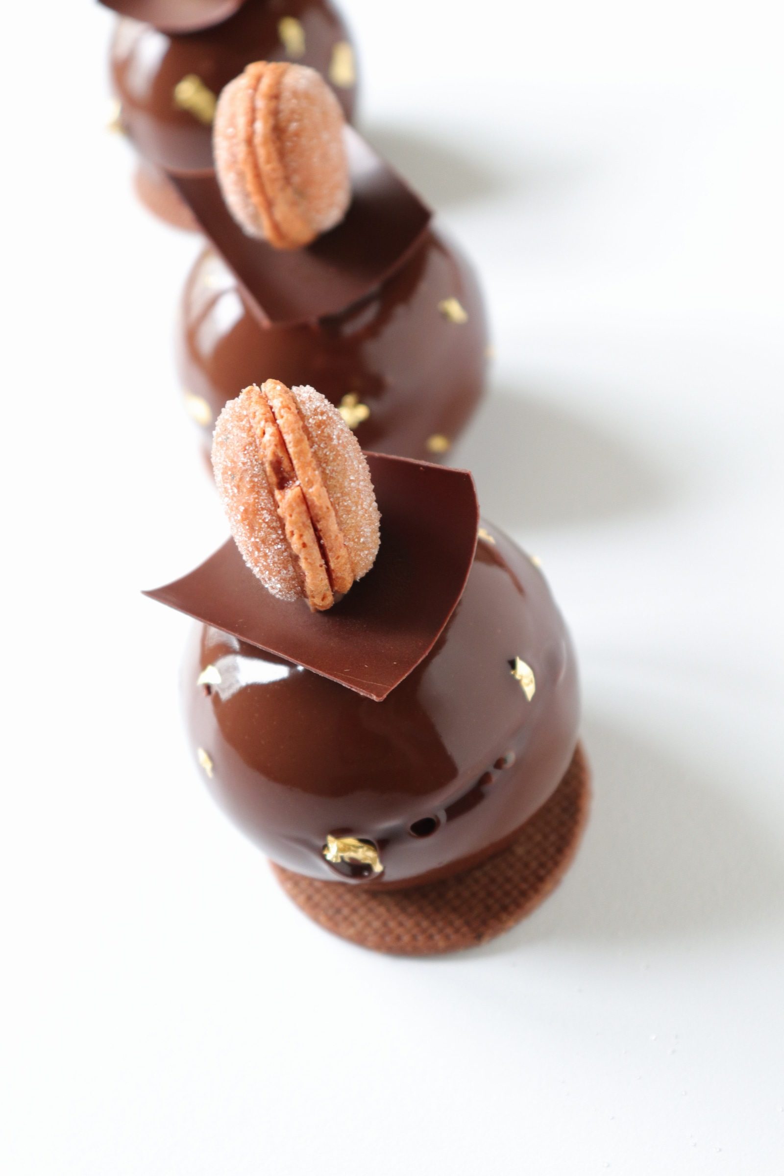 Petit entremet abricot, chocolat et caramel