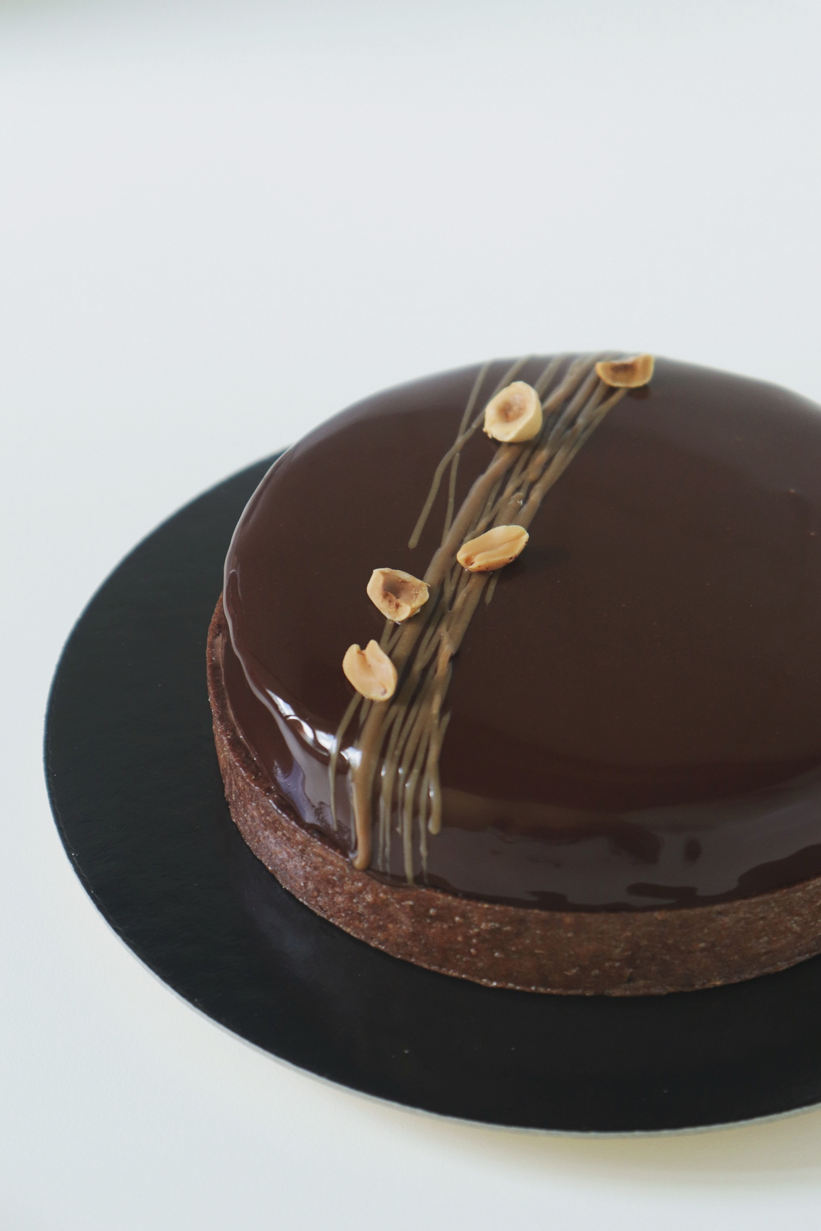 Recette tarte-entremet chocolat, cacahuètes et noisettes