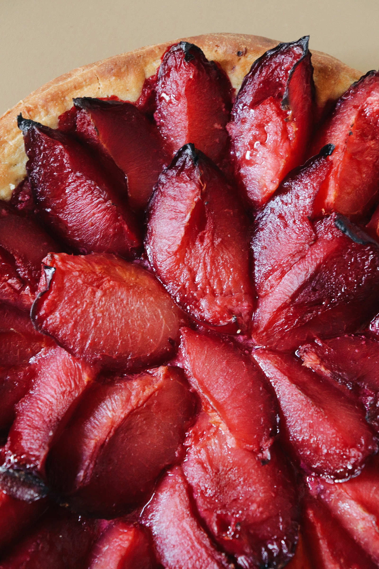 Tarte briochée aux prunes rouges - Recette Olivia Pâtisse