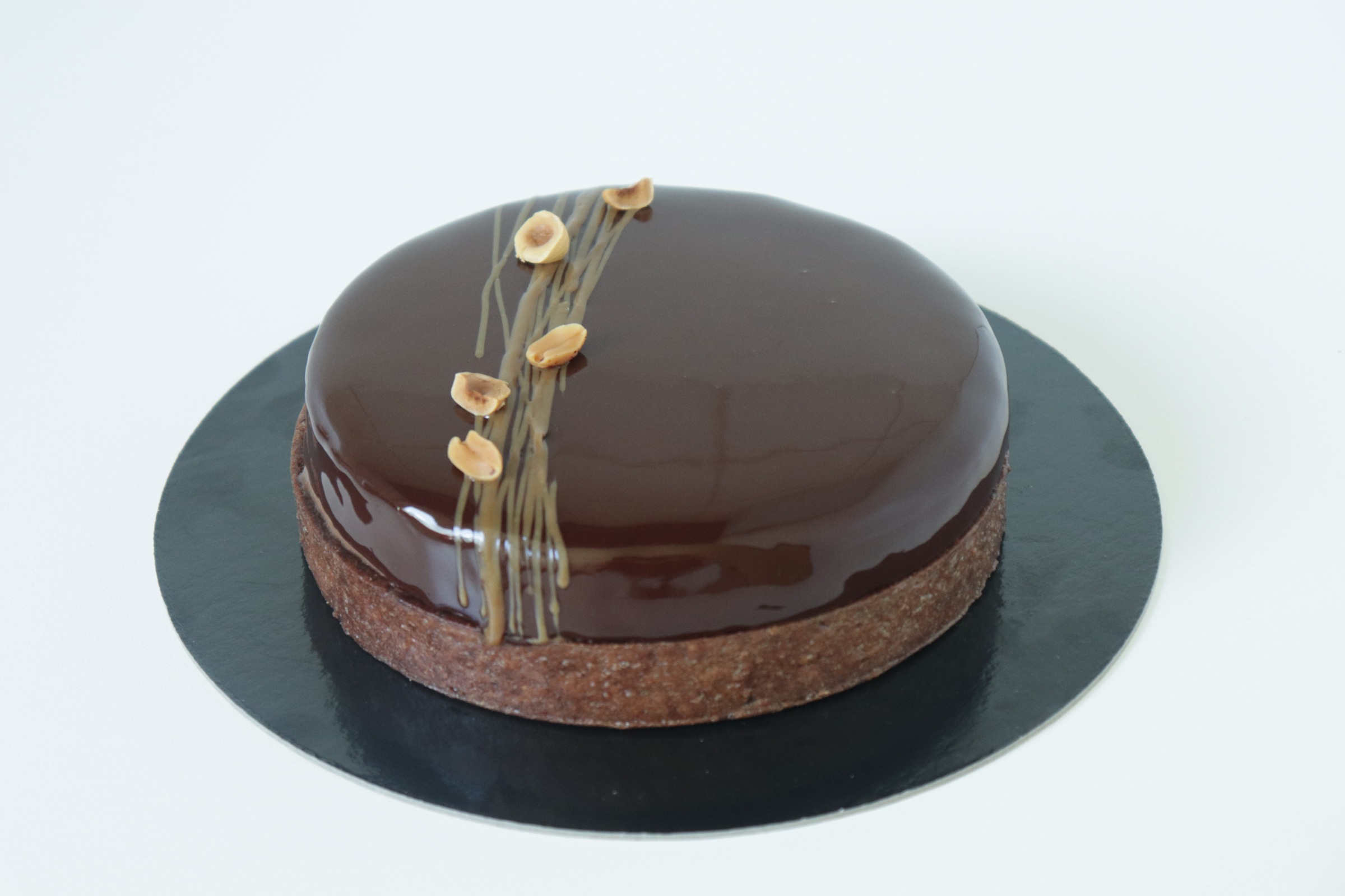 Recette tarte-entremet chocolat, cacahuètes et noisettes