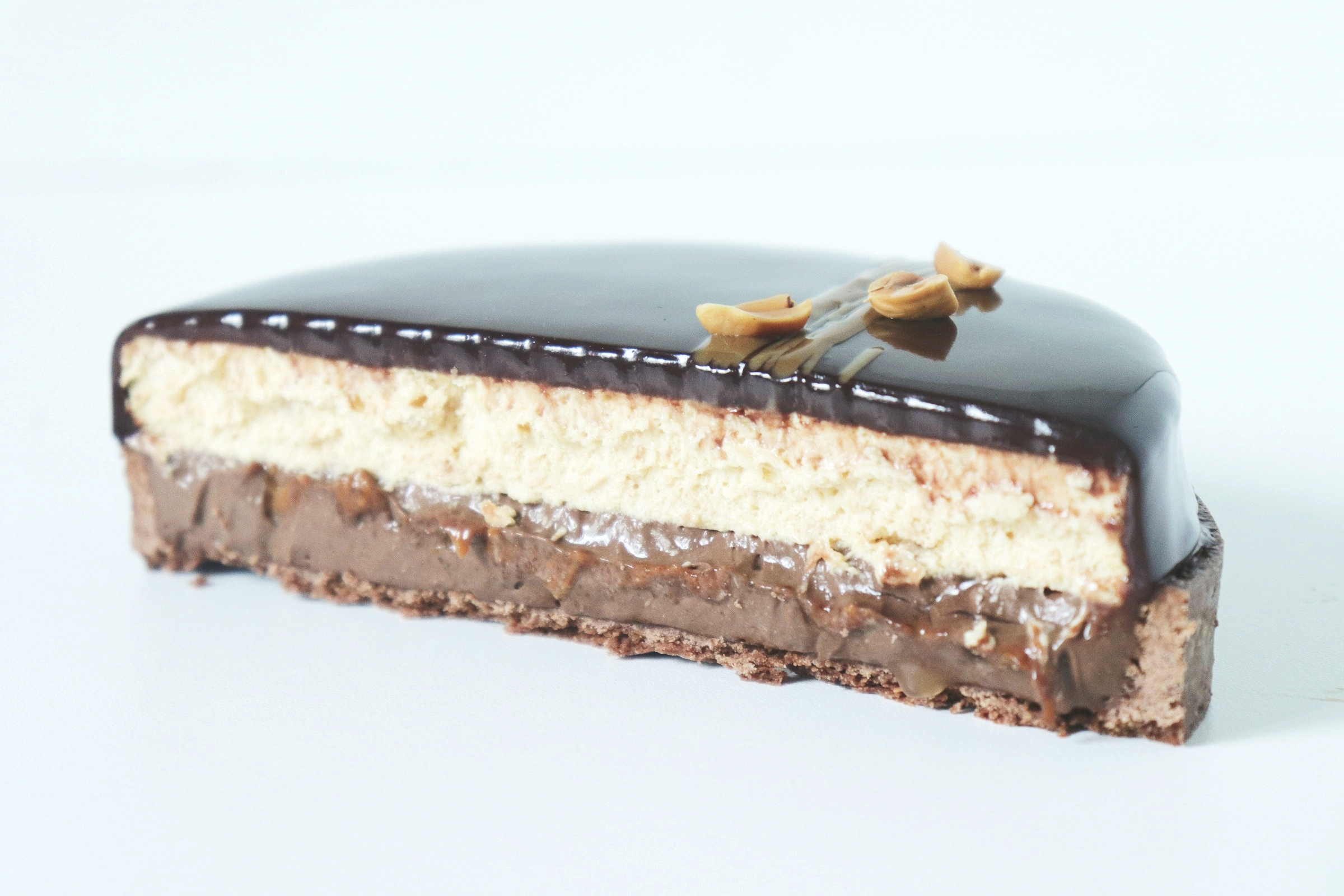 Recette tarte-entremet chocolat, cacahuètes et noisettes