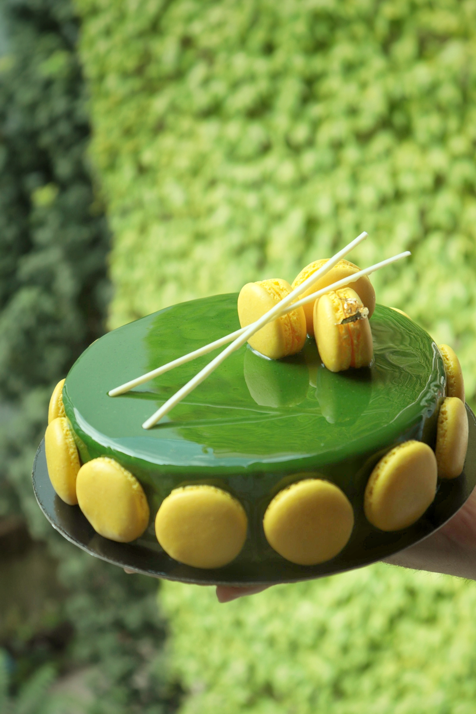 Entremet au yuzu et thé matcha - Recette Olivia Pâtisse