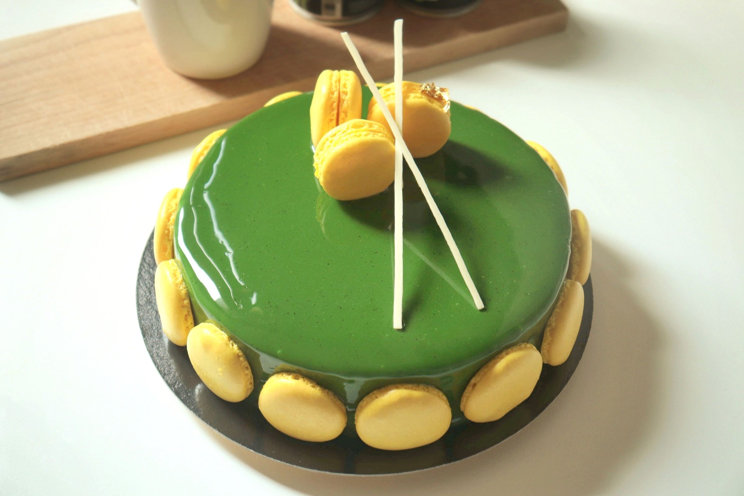 Entremet au yuzu et thé matcha - Recette Olivia Pâtisse