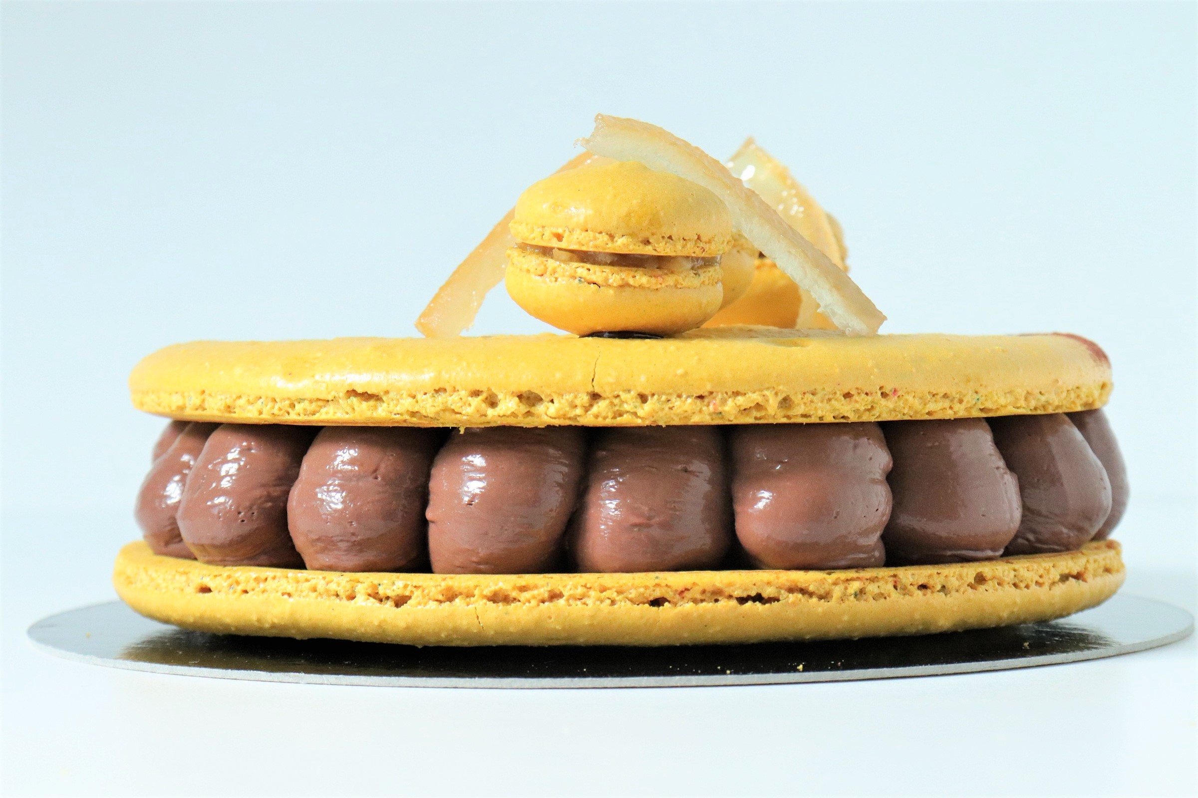 Macaron géant chocolat citron gingembre - Recette Olivia Pâtisse