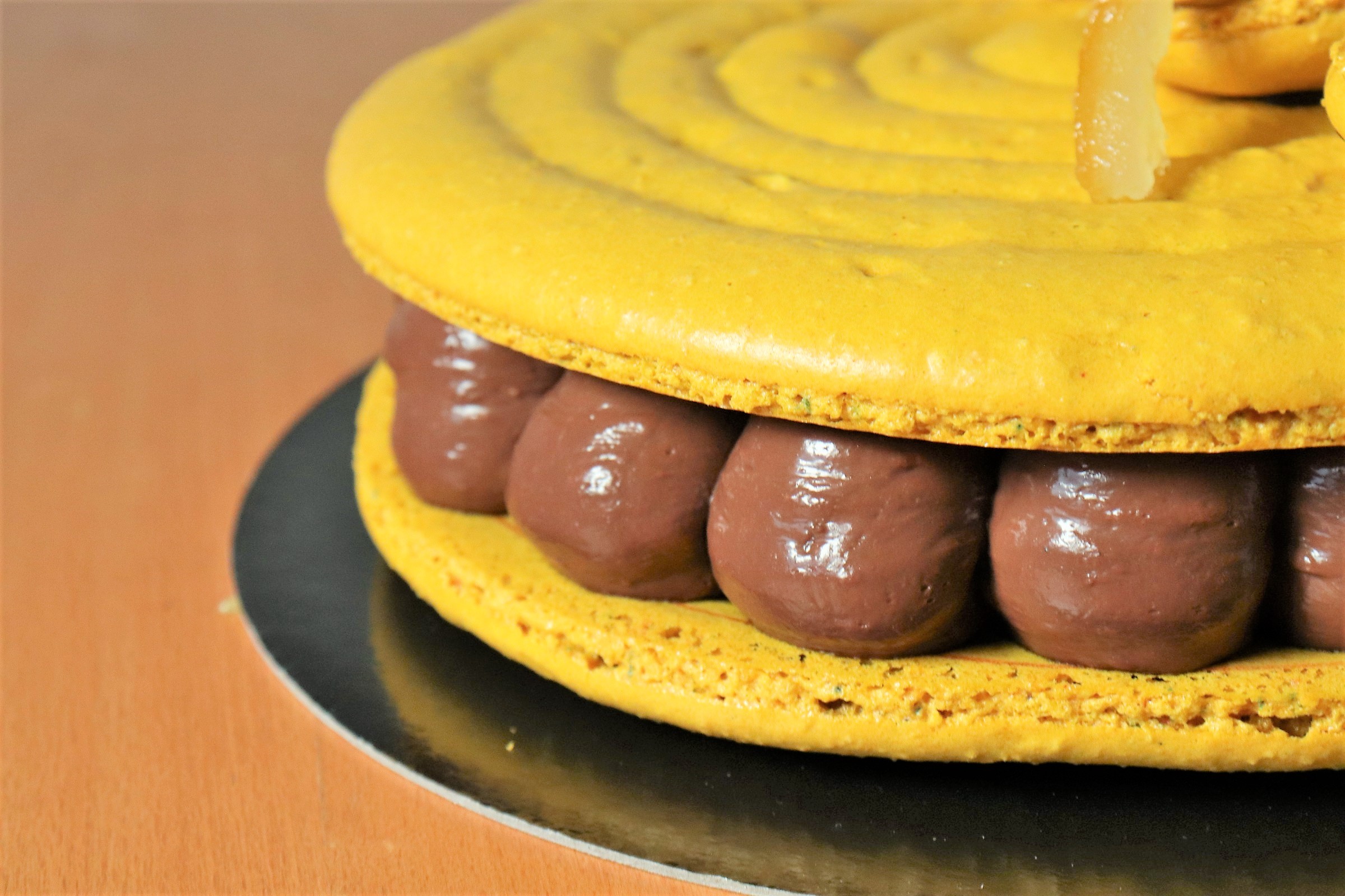 Macaron géant chocolat citron gingembre - Recette Olivia Pâtisse