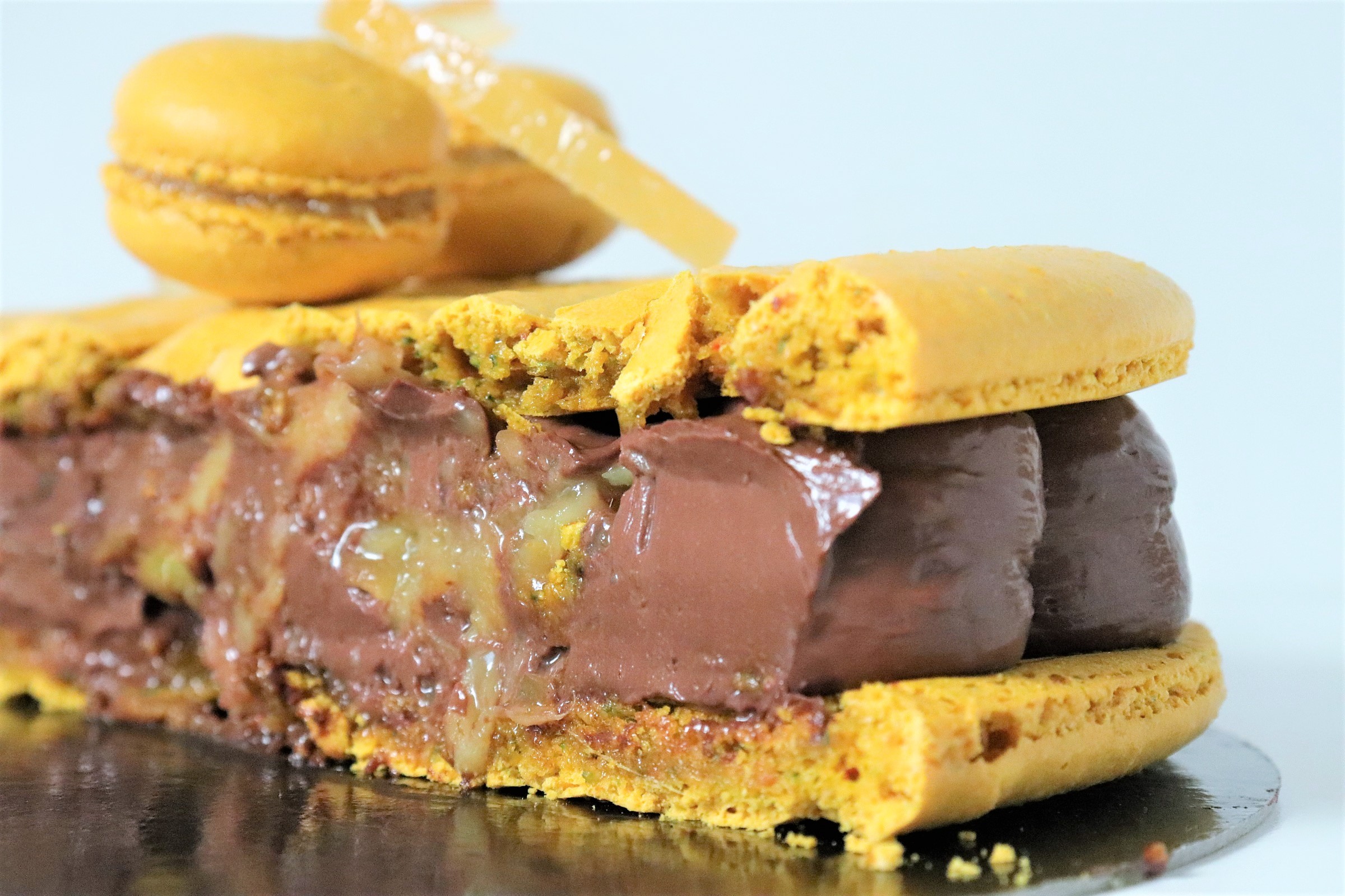 Macaron géant chocolat citron gingembre - Recette Olivia Pâtisse