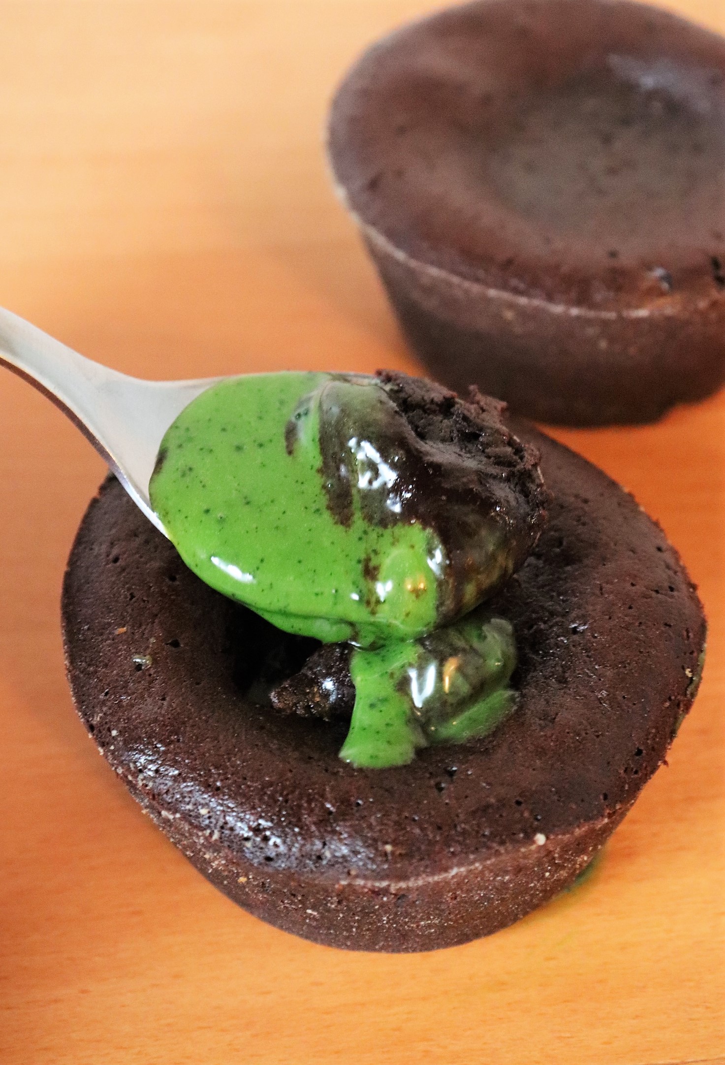 Fondant au chocolat coeur coulant matcha - Recette Olivia Pâtisse