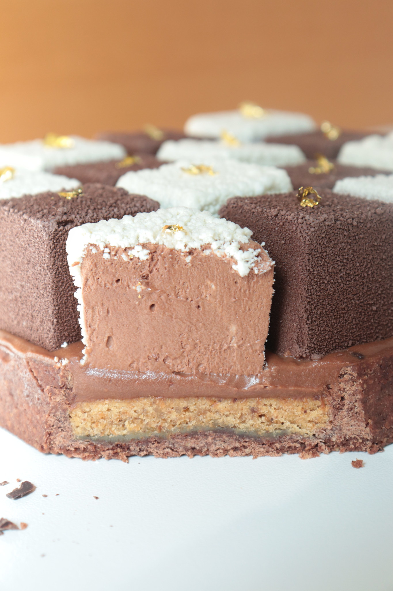 Tarte Damier chocolat noisette - Recette Olivia x Pixcake