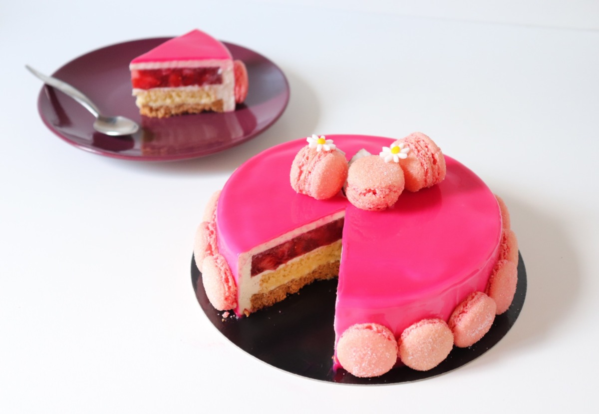 Entremets fraise, coco, vanille - Recette Olivia Pâtisse