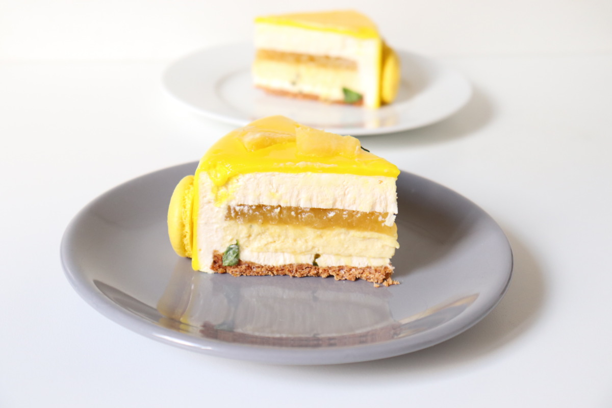 Entremets ananas, citron, basilic - Recette Olivia Pâtisse